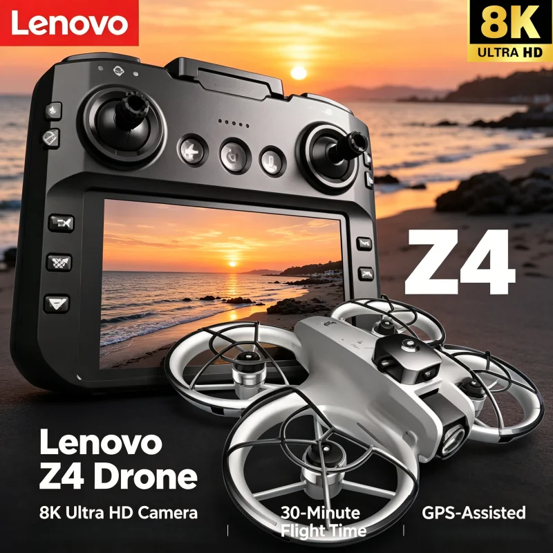 Lenovo Z4 Bürstenlose RC-Drohne mit 8K Luftbild-HD-Doppelkamera, 5G WIFI, GPS, Intelligenter Hindernisvermeidung und Fotografie-Bildschirm