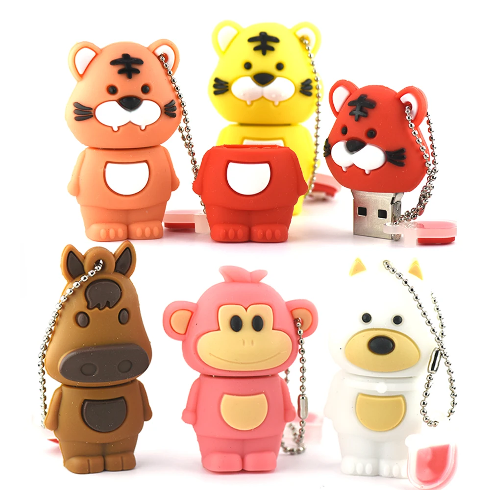 

usb flash drive cartoon Cattle 128GB Bear 4GB memory stick 8GB cute animal monkey 16GB pen drive 32GB high speed 64GB U disk