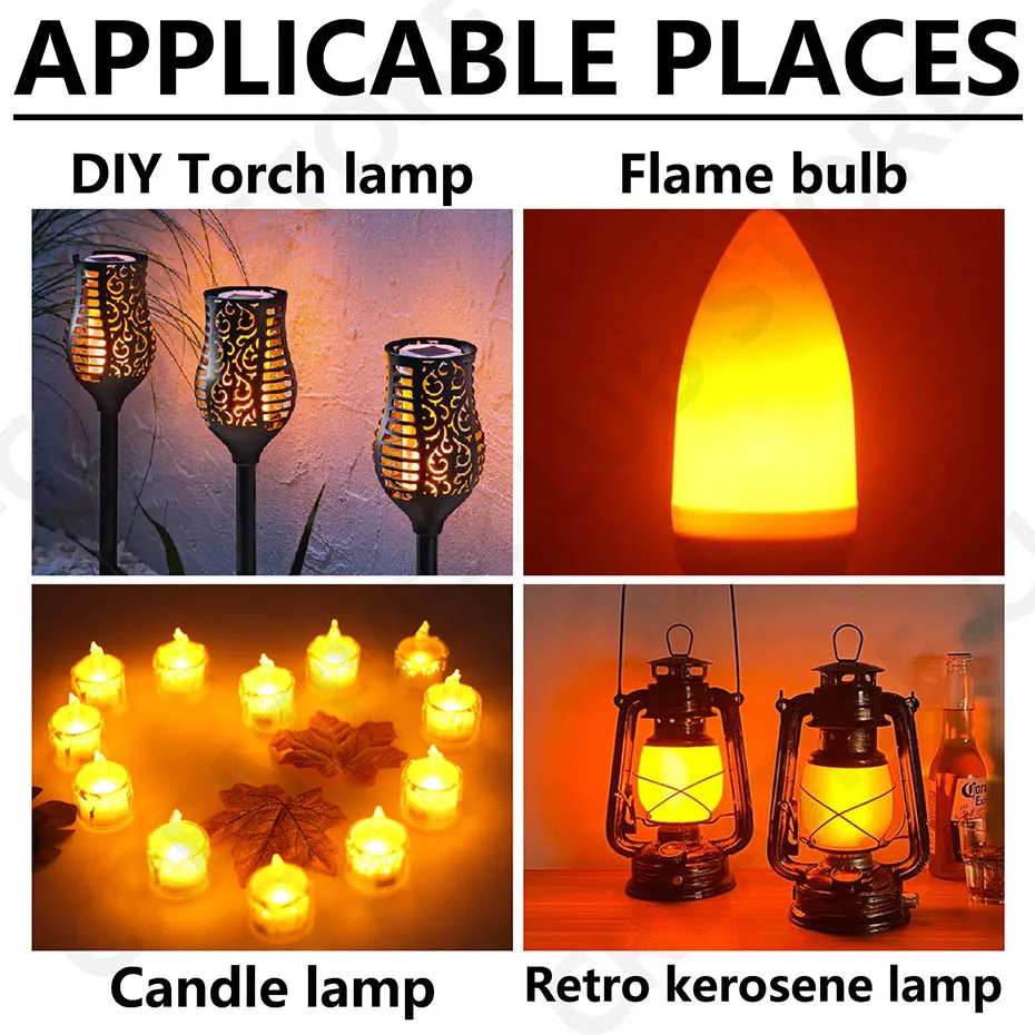 10/30/50 Stück DC 3V Feuerflammen-LED-Dochte für LED-Kerzen DIY Flackernd+Immer An 2 Modi 1800K Batteriebetriebene Kerzenlicht-Zubehörteile – Detail 5