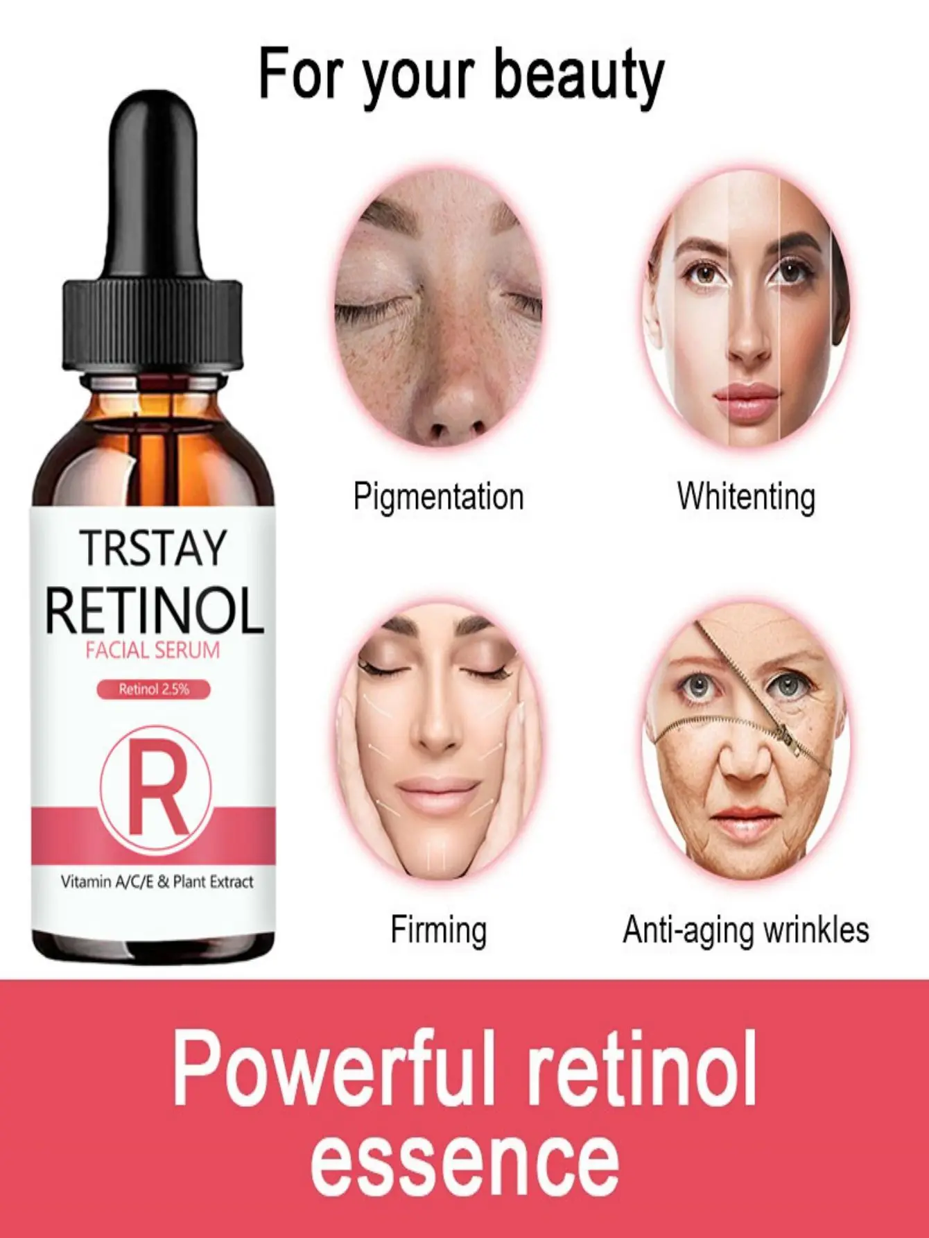 

SDP Retinol Face Serum 2.5% With Hyaluronic Acid Anti Wrinkle Whitening Moisturizing Brightening Retinol Essence Skin Care