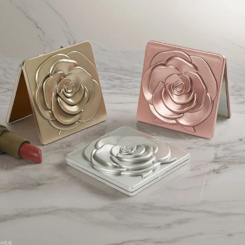 مرآة صغيرة، مرآة مكياج محمولة، مرآة قابلة للطي خفيفة الوزن على الوجهين #1