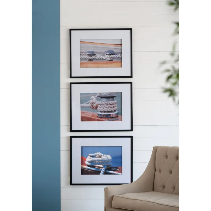 30 x 24 Boater Knots Wall Art with Black Frame Wall Dr for Living Room Bedrrom Entryway Office Set of 3
