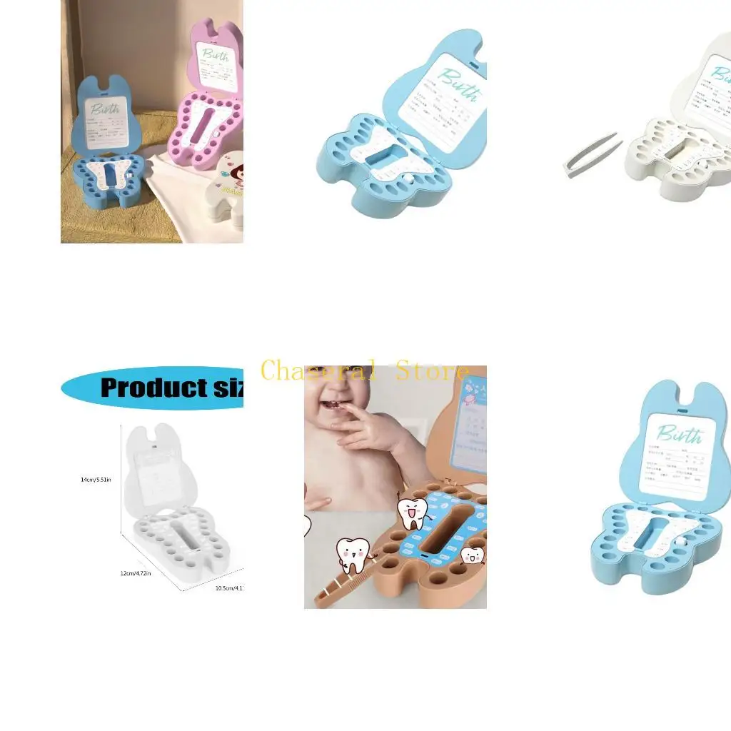 E7CE Baby Tooth Collection Case for Families with Separate Position Compartments