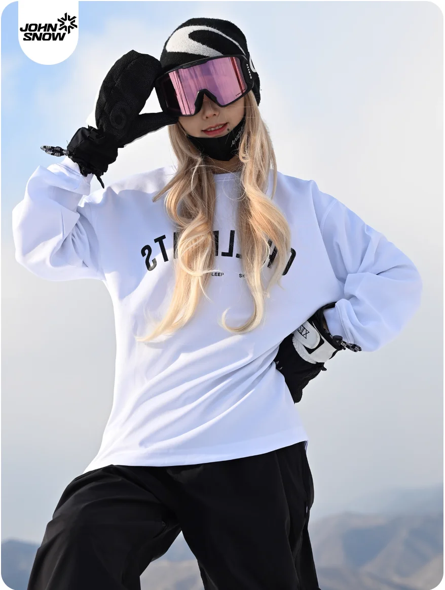 John Snow Felpa con cappuccio da sci Uomo Donna 2025 Abbigliamento da neve in stile americano a strato medio isolato resistente all'acqua per sport invernali all'aperto