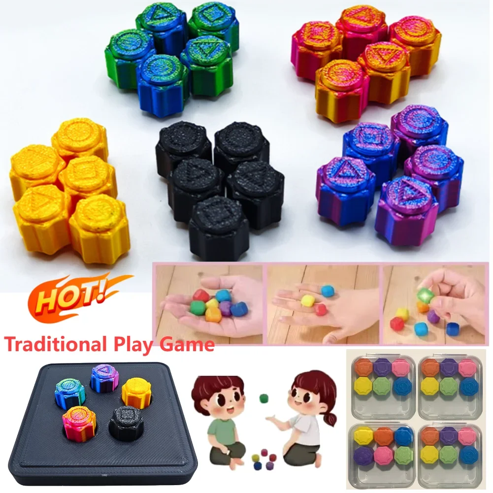 Traditional Play Game Gonggi Jack Stone Pebbles Set Stone Catching Game Gonggi Set for Board Game Party Games Gifts for Fans