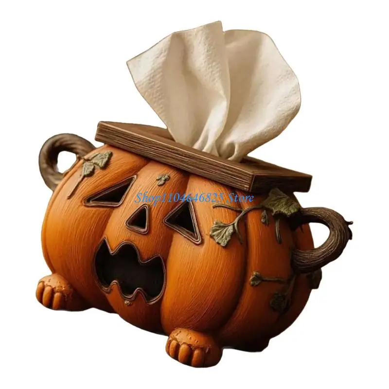 

Seasonal Pumpkin Design Tissue Paper Container Plastic Household