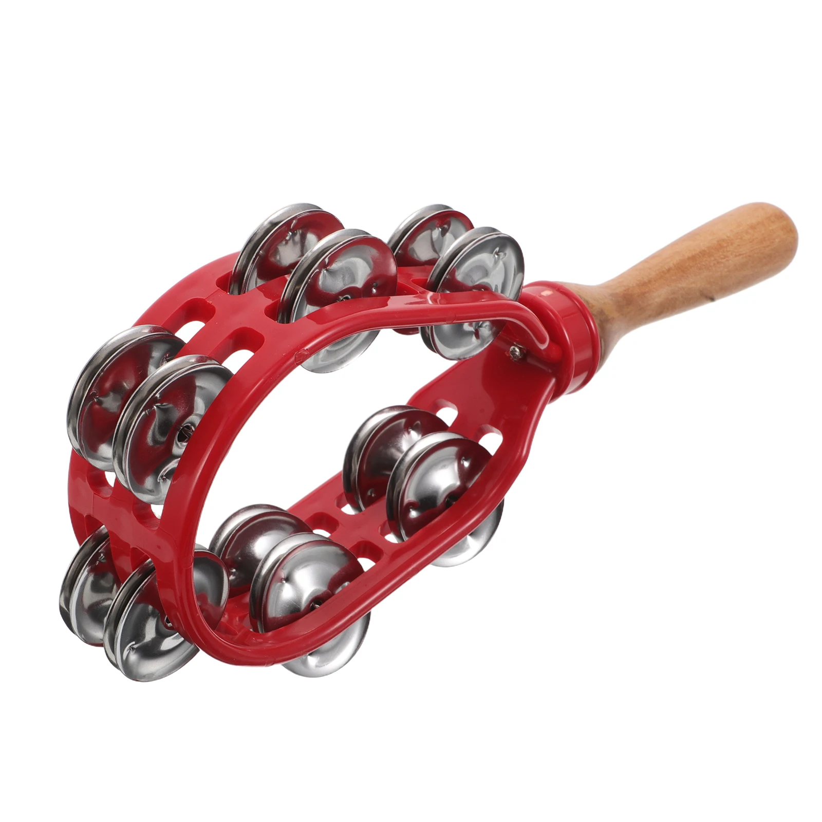 

Orff Music Toys Bell Handhold Wooden Handle Jingle Bells The with Percussion Cowbells