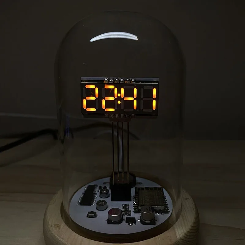 WiFi Calibration Clock Retro Table Clock Decor Living Room Nixie Clocks Transparent Digital Clock Computer Decorations Gift
