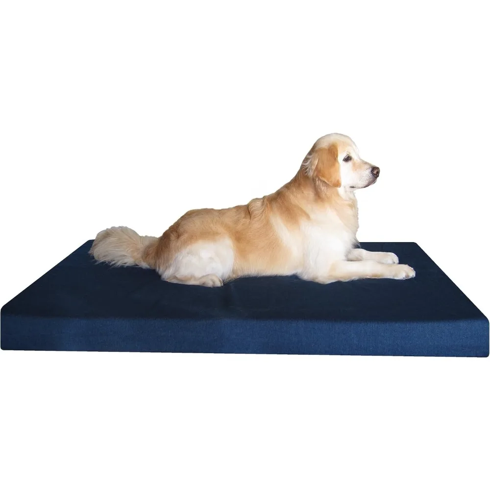 

Jumbo Orthopedic Memory Foam Dog Bed for Large Dogs with Durable Denim Cover, Waterproof Liner and Extra Pet Bed Case