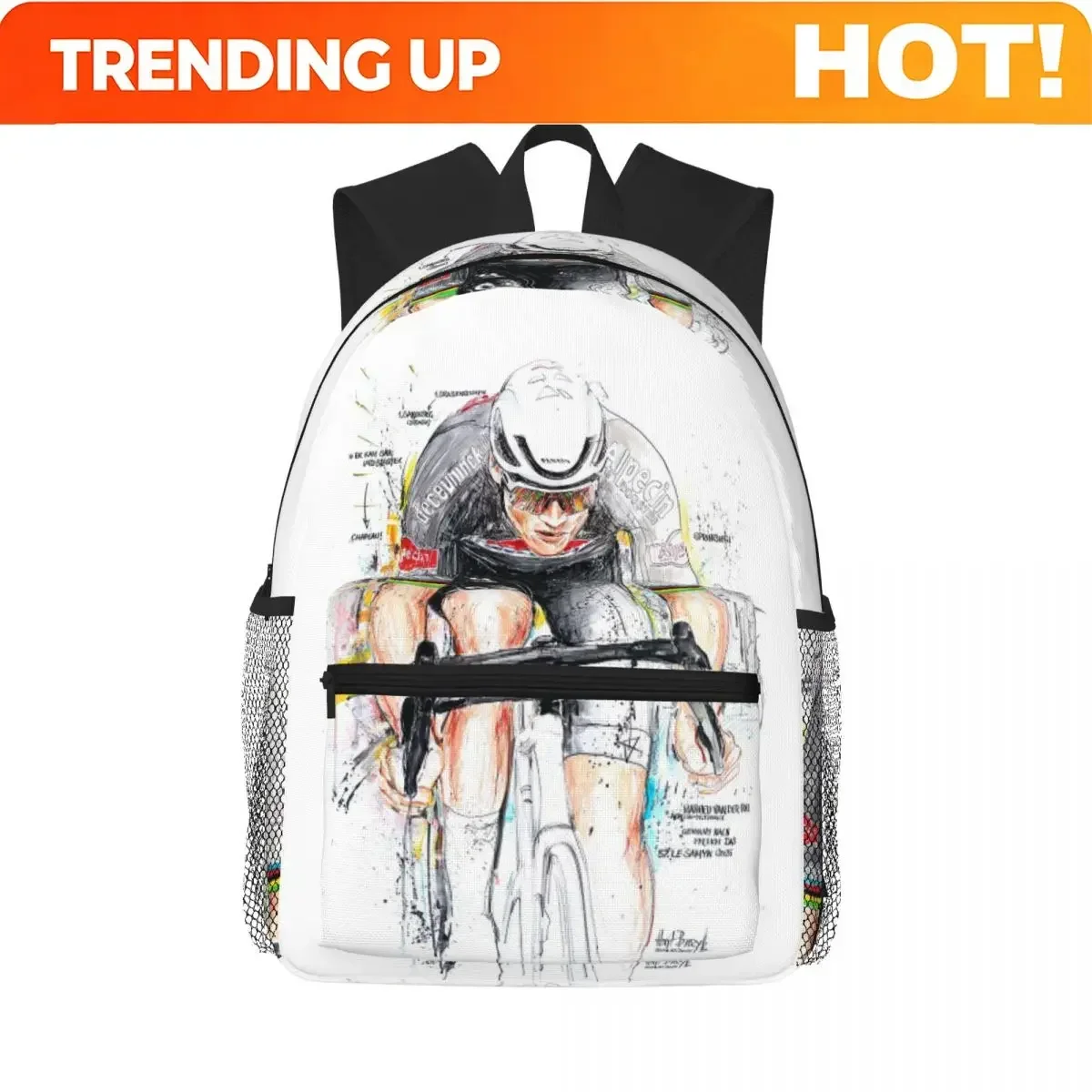 Custom Bag Mathieu Van Der Poel Cyclist MVDP Dutch Cyclist College Student Backpack School Bag Hiking Travel Daypack Bookbag Sho
