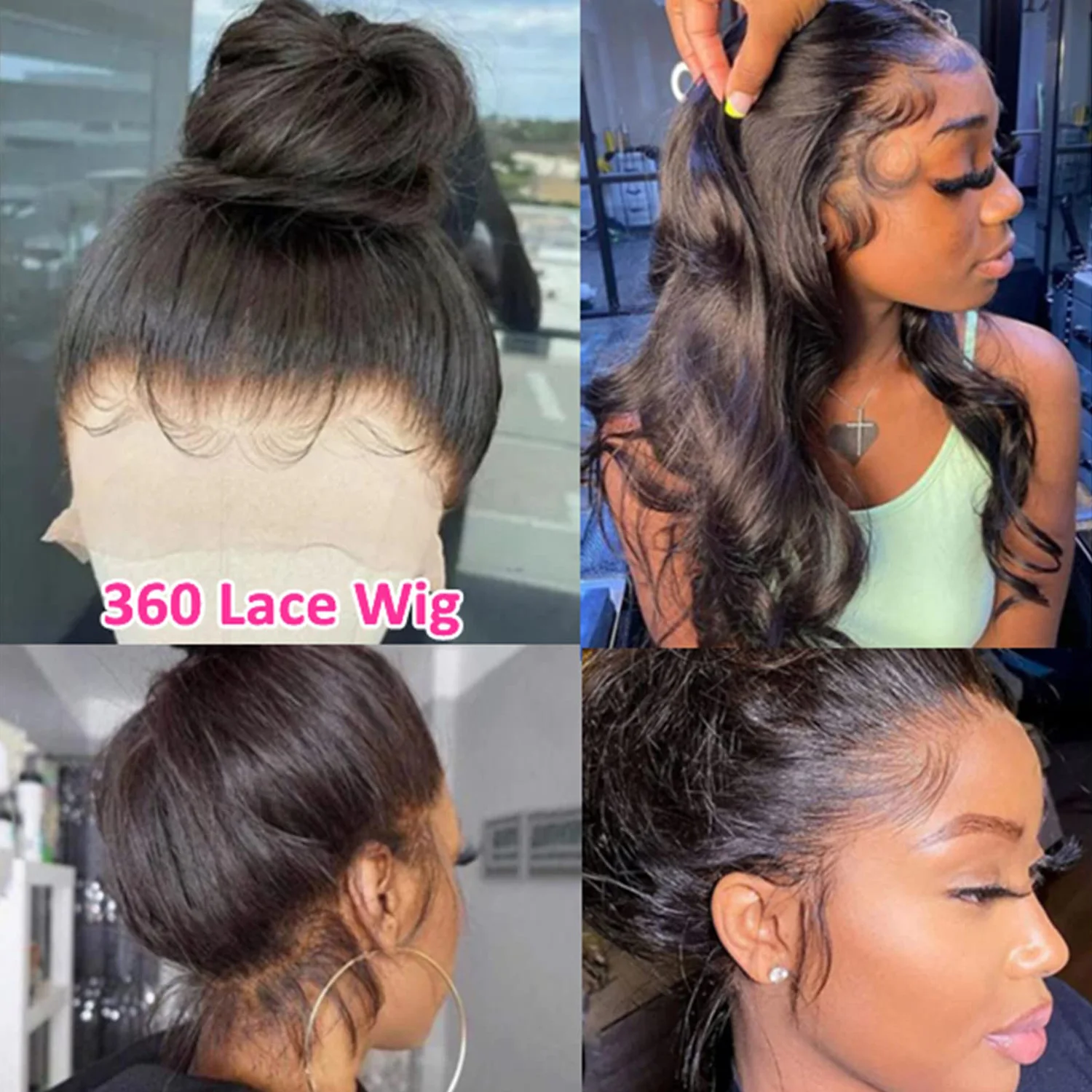 360 perucas frontais do laço completo perucas de cabelo humano para as mulheres brasileiras perucas completas do laço cabelo humano pré arrancado linha fina com cabelo do bebê