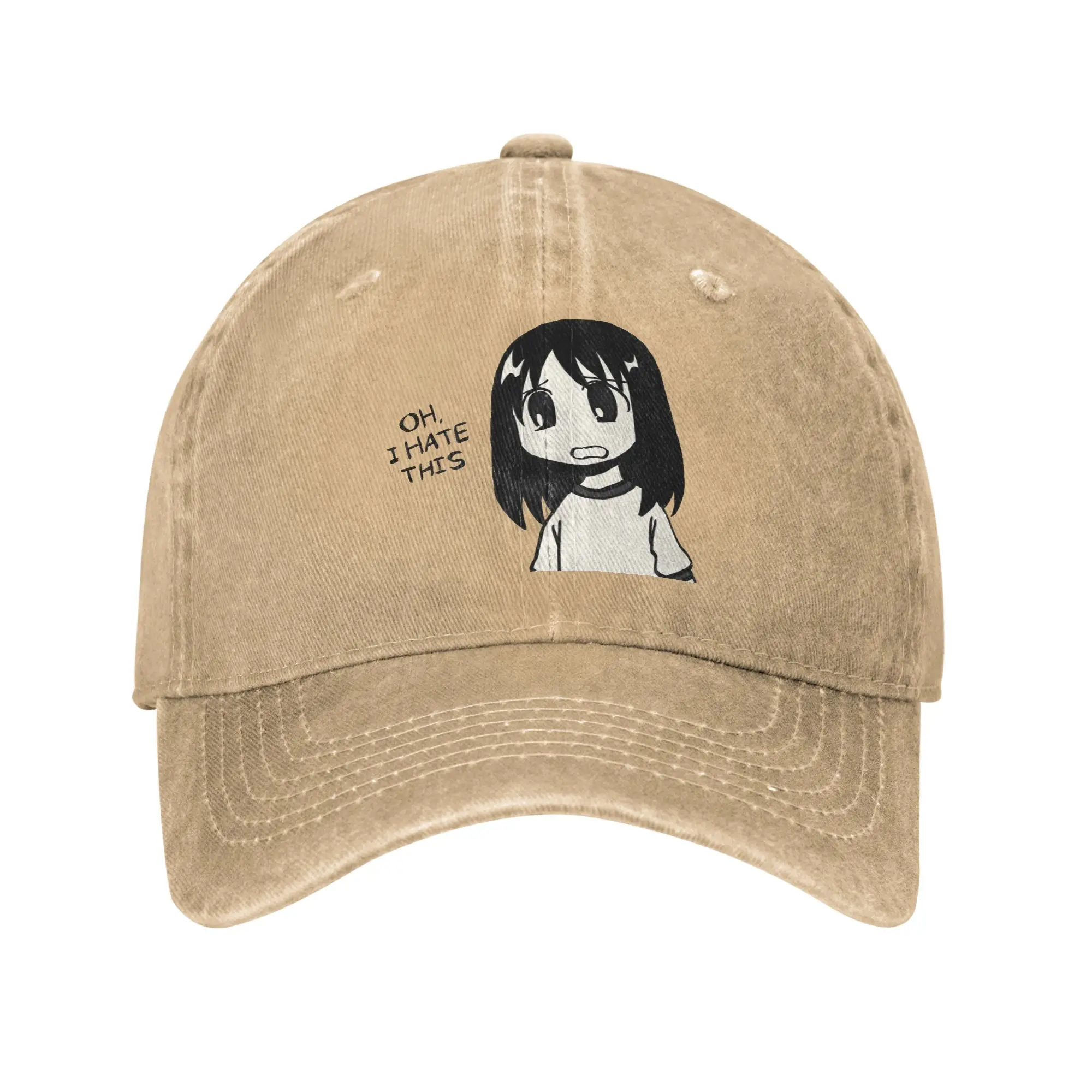 I Hate This Osaka Azumanga Daioh Meme Baseball Caps Vintage Distressed Denim  Snapback Hat Men Women Outdoor Running Hats Cap