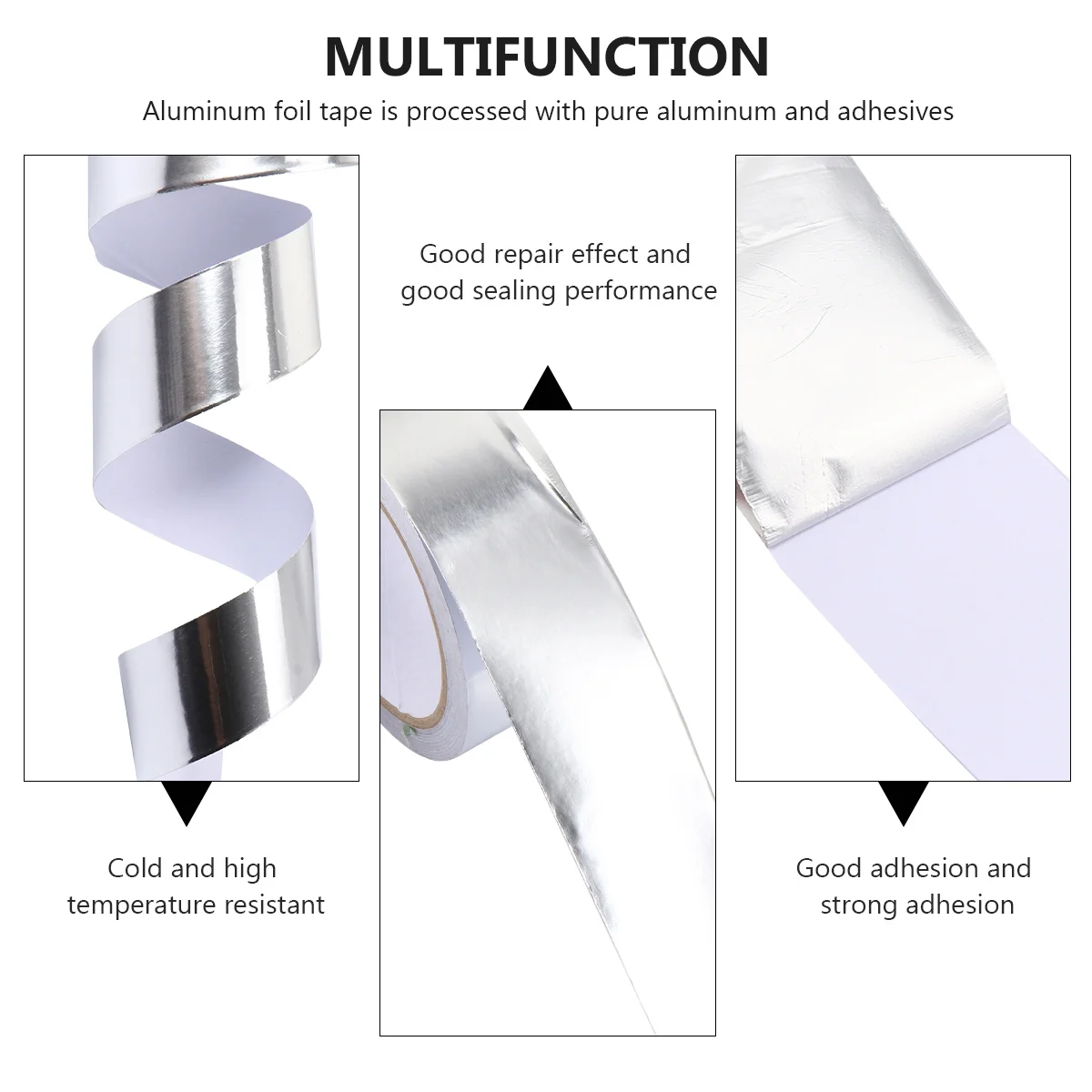 

2pcs Aluminum Foil Tape Heat Resistant Insulated Moisture Proof Sealing For Hvac Pipe Repair Duct Insulation Tapes