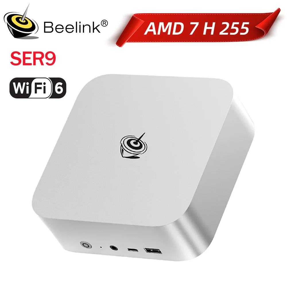Мини-ПК Beelink SER9 255 6400MT/s, SER9 MAX 5600MT/s, AMD Ryzen 7 H255, 32 ГБ LPDDR5X, 1 ТБ SSD, Wi-Fi 6 для домашнего настольного компьютера