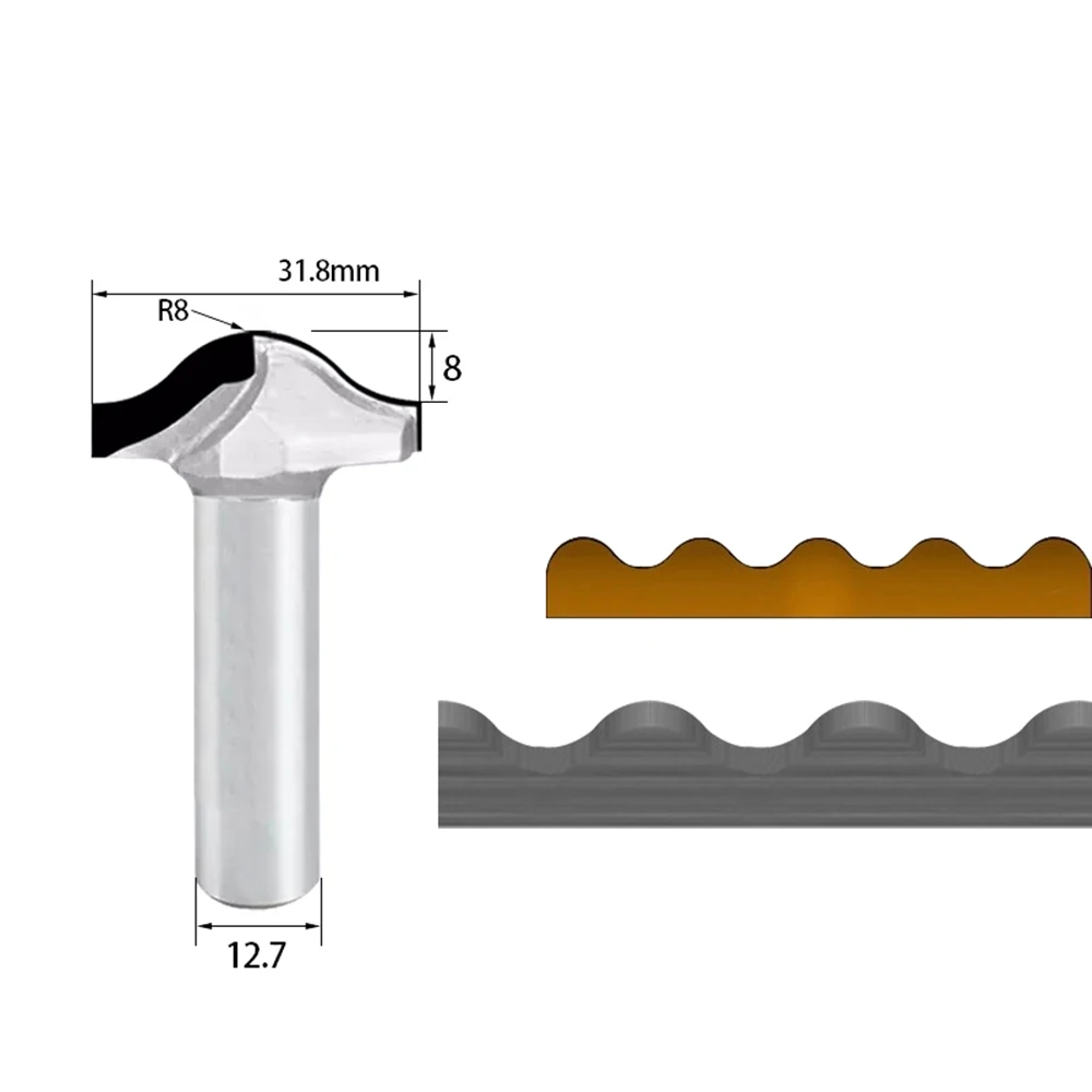 PCD Round Cove Box Router Bit Diamond Round Bottom Bit Woodworking Cabinet Door Panel Ball Groove End Mill for MDF Plyoood