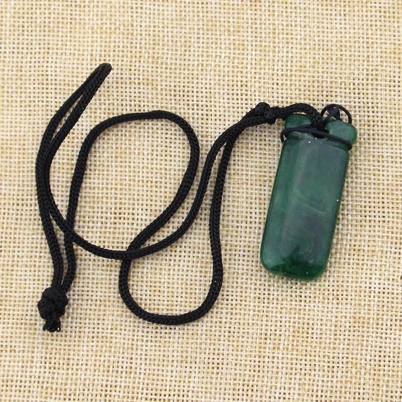 Aquaman Maori Green Square Tag Pendant Necklace Men Hand Carved Necklaces Arthur Curry Aquaman Halloween Cosplay Jewelry Gift