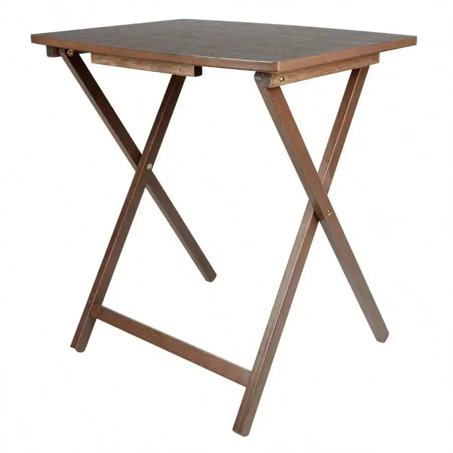 屋内用特大折りたたみトレイテーブル-エスプレッソカラー-26x236x17インチ-軽量で耐久性があり、リビングルームやキッチンに簡単に収納できます