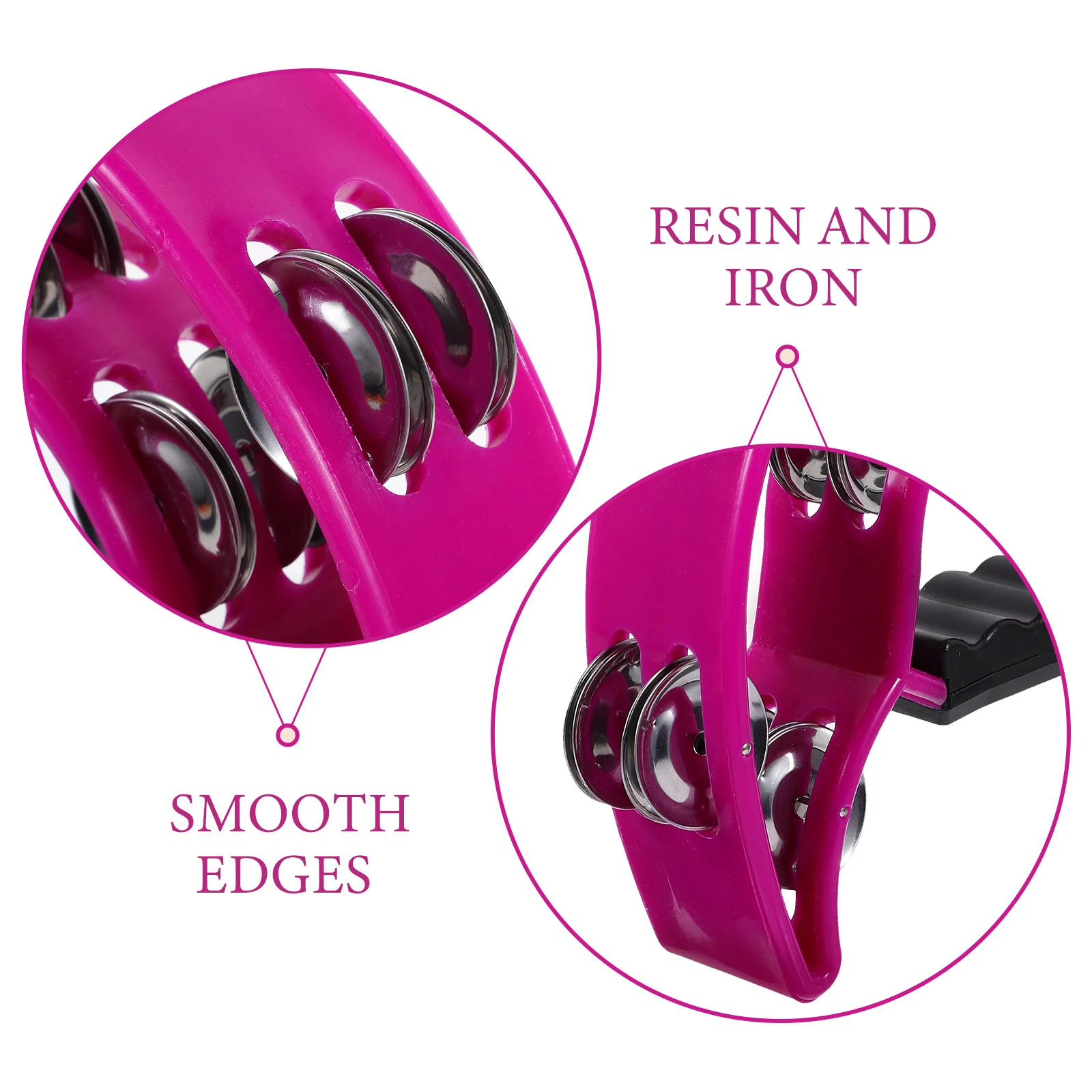 

bell Tambourine Purple H held Noise Maker Musical Instrument for Parties Kids Toys H Tambourine Bells