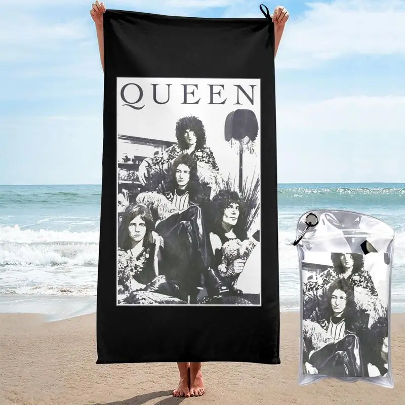 Queen Freddie Mercury Brian May Band Profile 2 Quick dry Towel Surf Bathrobe Non-linting Personalized