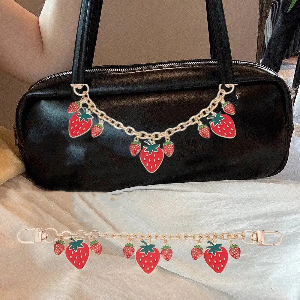 

Fashion New Product Flower Strawberry Bow Bag Chain Trendy Jewelry Bag Decoration Chain Sweet Phone Decoration Pendant Accessory