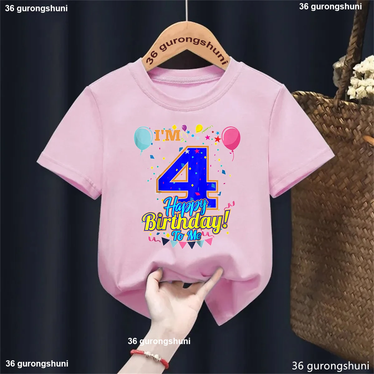 I Am 4th/3th Happy Birthday To Me Graphic Print Tshirt Girls/Boys Funny Kids Clothes Summer Fashion Short Sleeve T-Shirt