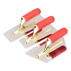 Stainless Steel Plaster Trowel Art Paint Plaster Bricklaying Trowel Tools Rubber Handle Skimming Trowel Wall Construction Tools