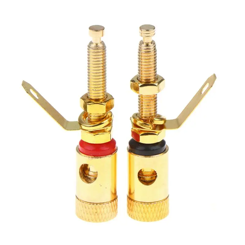 1Pc Gold Plated Amplifier Speaker DIY Lengthen Push-Type Terminal Binding Post Banana Plug Socket Connector For 4mm Banana Plugs