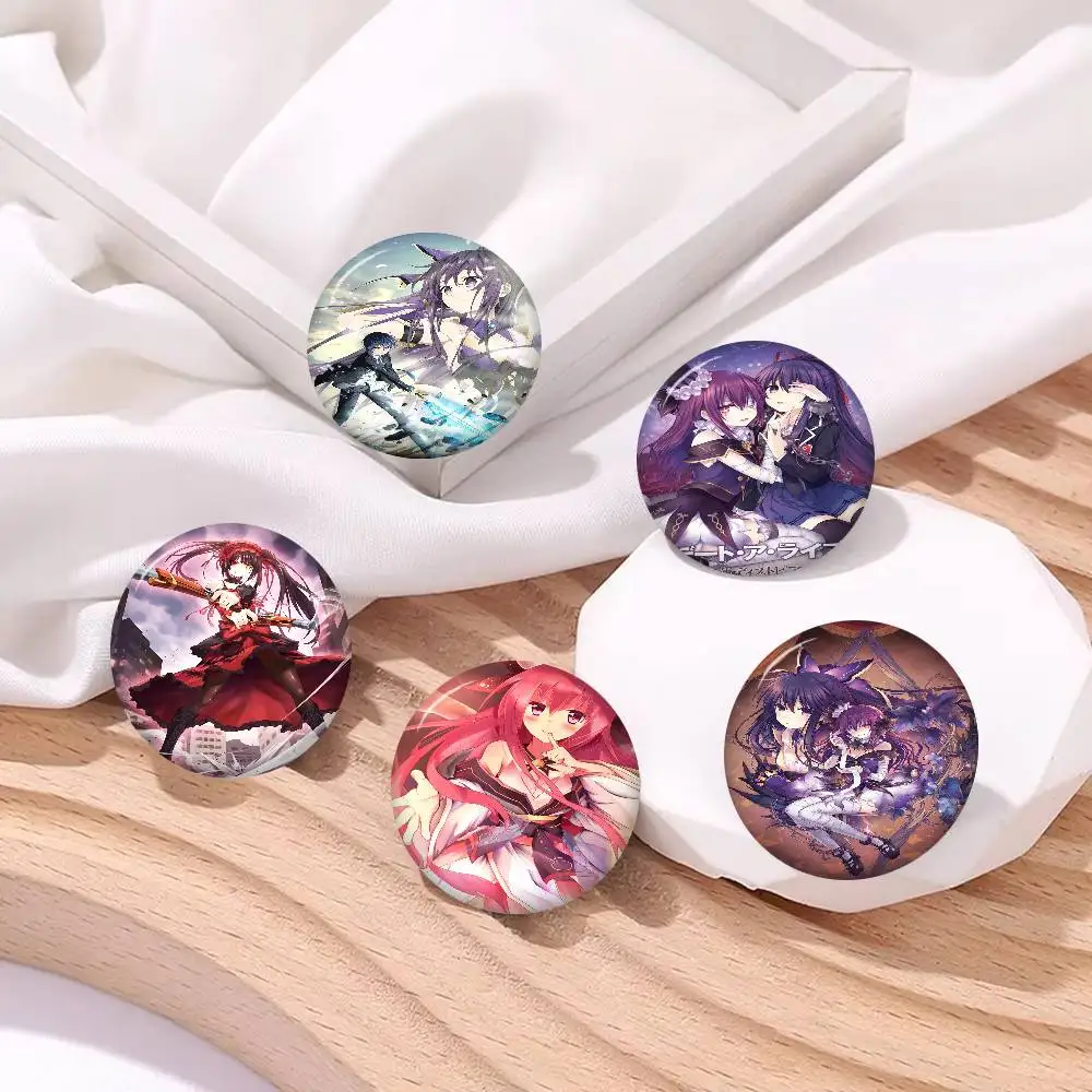 DATE A LIVE Tinplate Pin Button Custom Anime Role Old-school Brooch Cartoon Collar Badge Jewelry Gift Fans