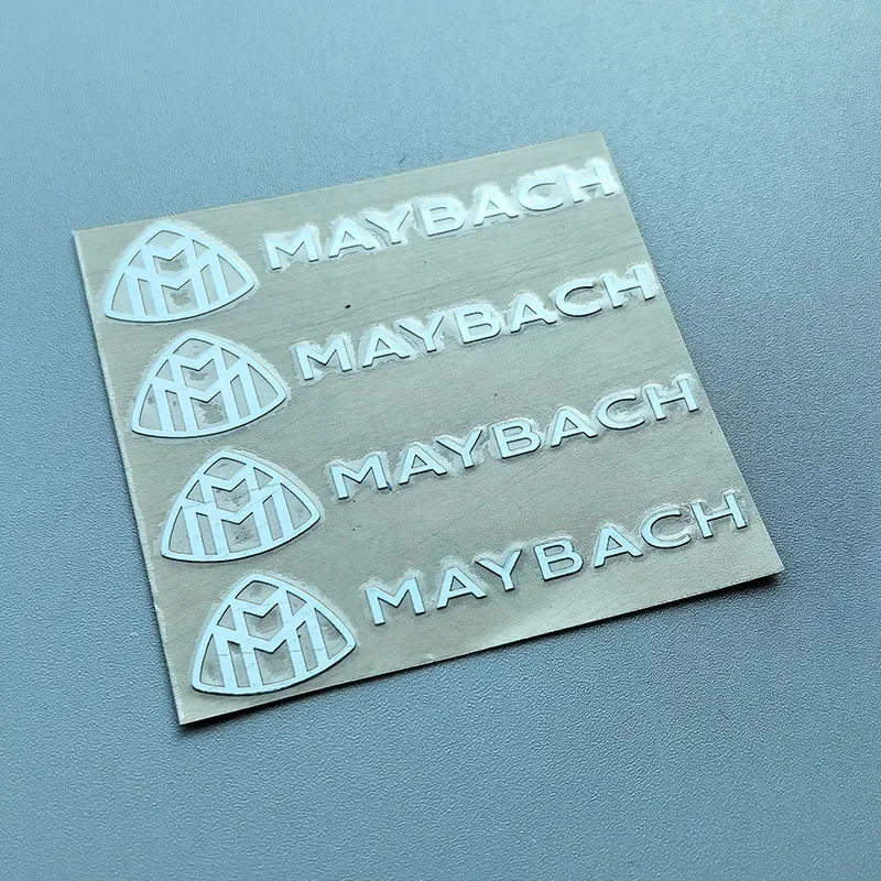 5x1cm Tiny Nickle Label Sticker Car Emblem MM Badge Nameplate Logo for Maybach Interior Console Windshield Window Accessoriies