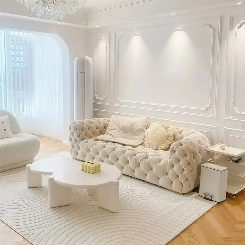 m*-European Modern Living Room Sofas Beige Designer Sectional Cute Living Room Sofas Single Japanese  Soggiorno Furniture.