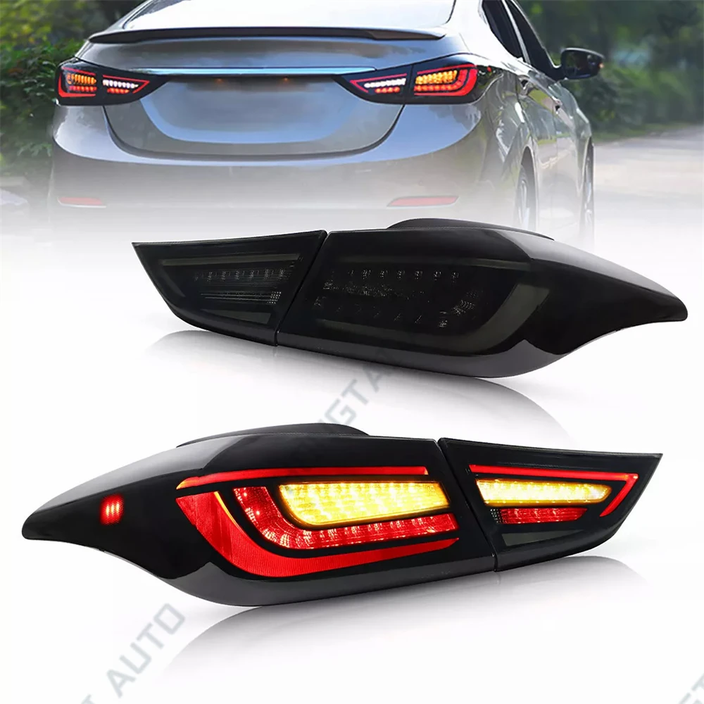 Pair LED Taillights For Hyundai Elantra Sedan 2012-2016 Elantra Coupe Tail Light Taillamp Rear Lamp Brake Fog Turn Signal Light