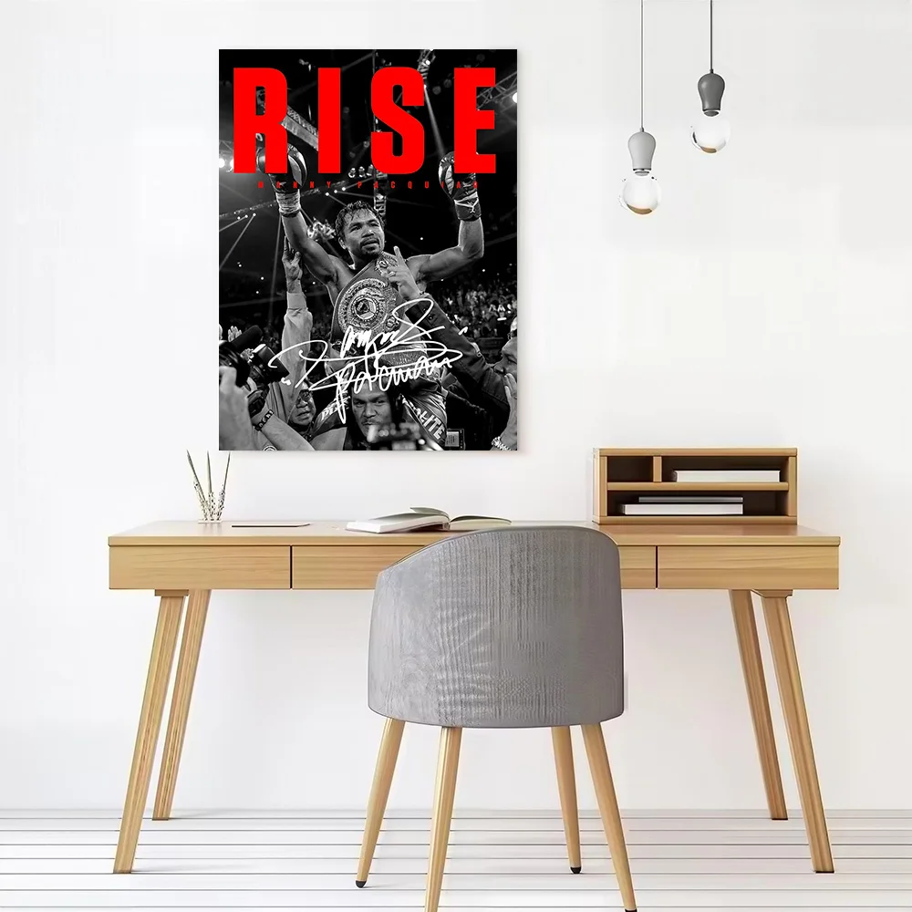 Boxing Manny Pacquiao Rise Poster Canvas Wall Art Personalized Print Modern Painting Perfect Gift for Aesthetic Decoration Room