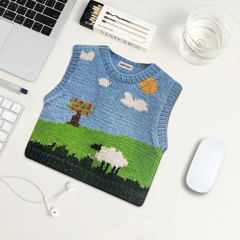 

Creative Cute Knitted Sweater Mouse Pad Anti-Slip Thickened Keyboard Mice Mat Diatomite Durable Washable Desk Cushion Desktop