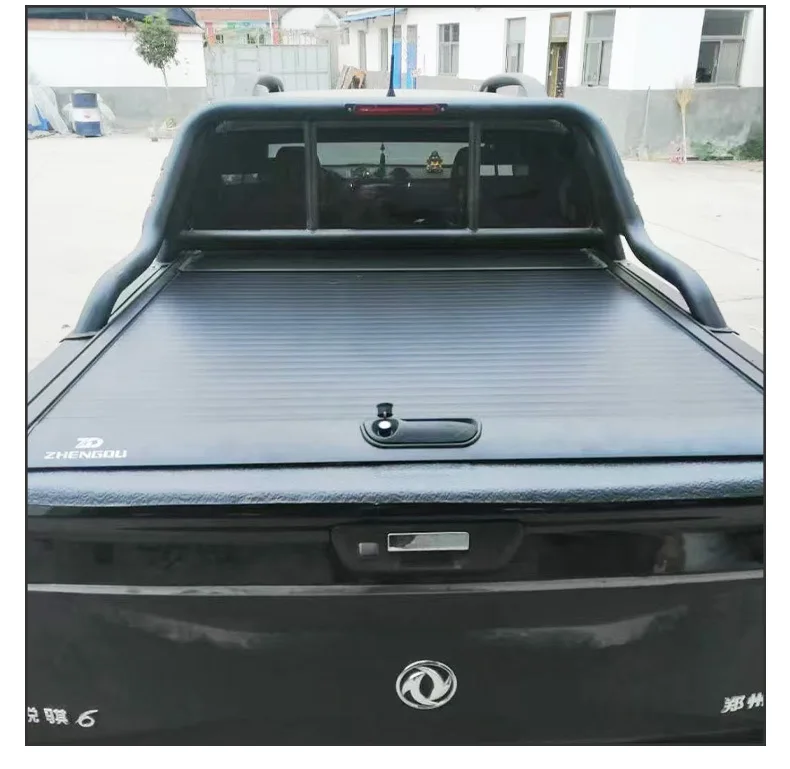 

Pickup Truck Rear Box Tonneau Cover with Roller Blind Flat Lid with Push-Pull Feature Modification for Cargo Box Tail Cover