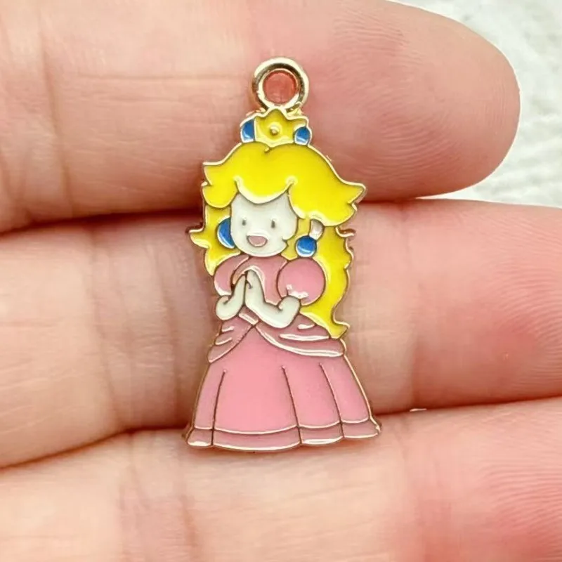 10 stuks schattige Super Mario Bros DIY sleutelhanger metaal handgemaakt legering anime game sleutelhanger sleutelring cadeau voor fans