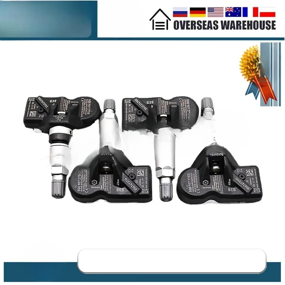 4PCS เซ็นเซอร์ความดันยางระบบตรวจสอบ TPMS 5Q0907275B สำหรับออดี้ อาร์เอส 3 เบนท์ลีย์ เบนเทย์กา ปอร์เช่ โฟล์คสวาเก้น บีทเทิล กอล์ฟ อีออส
