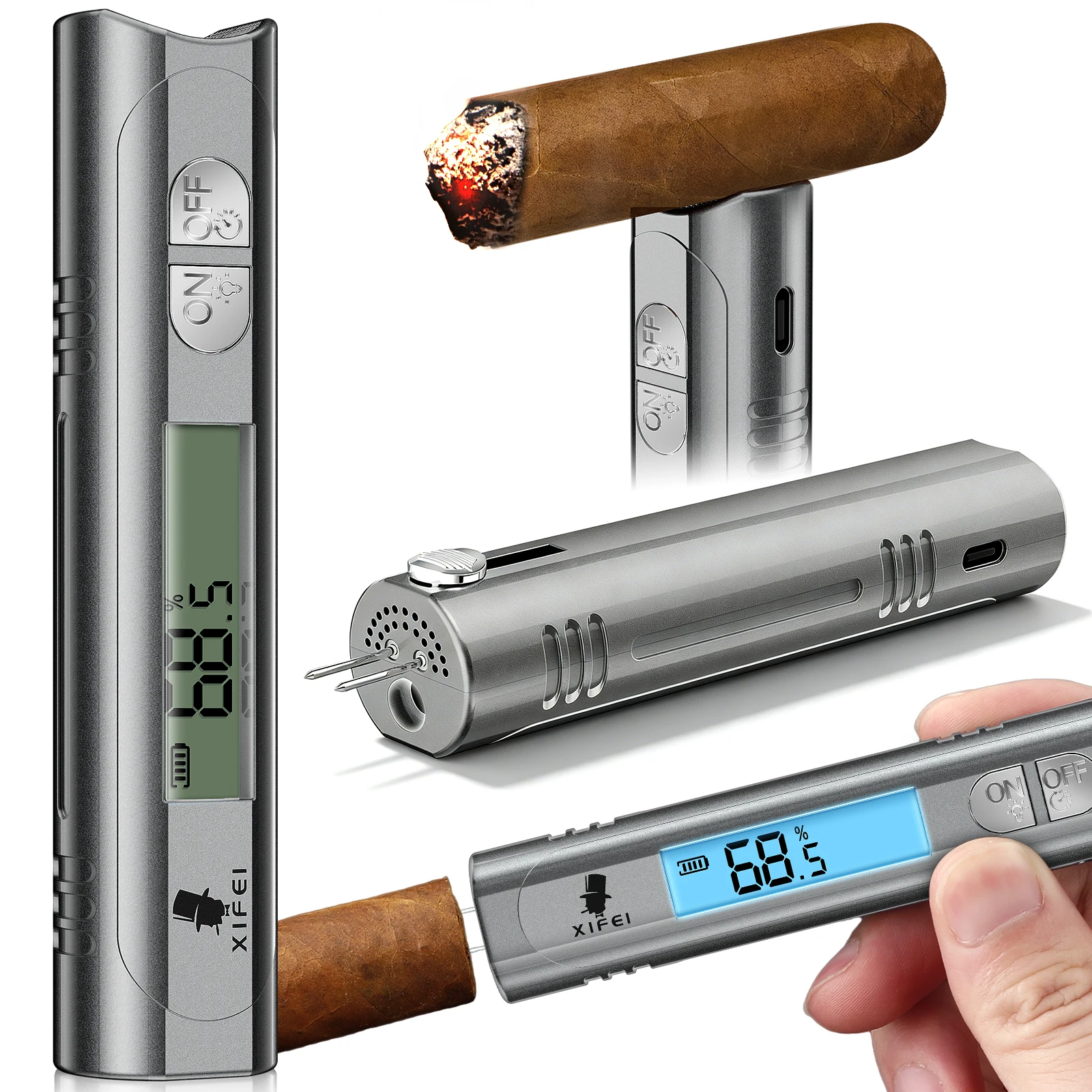 

XIFEI Digital Cigar Hygrometer, Portable Humidity Meter with LCD Display, Built-in Stand & Stopwatch, Accurate Moisture Tester