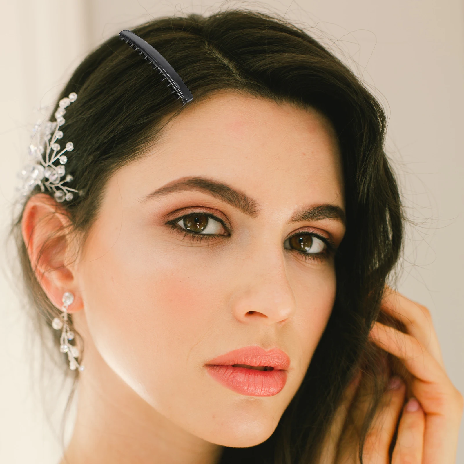 50 個ヘアコームシンプルなサイドコーム女性用ワイド歯プラスチックコーム 14 歯理髪ツールストレートカーリー厚い