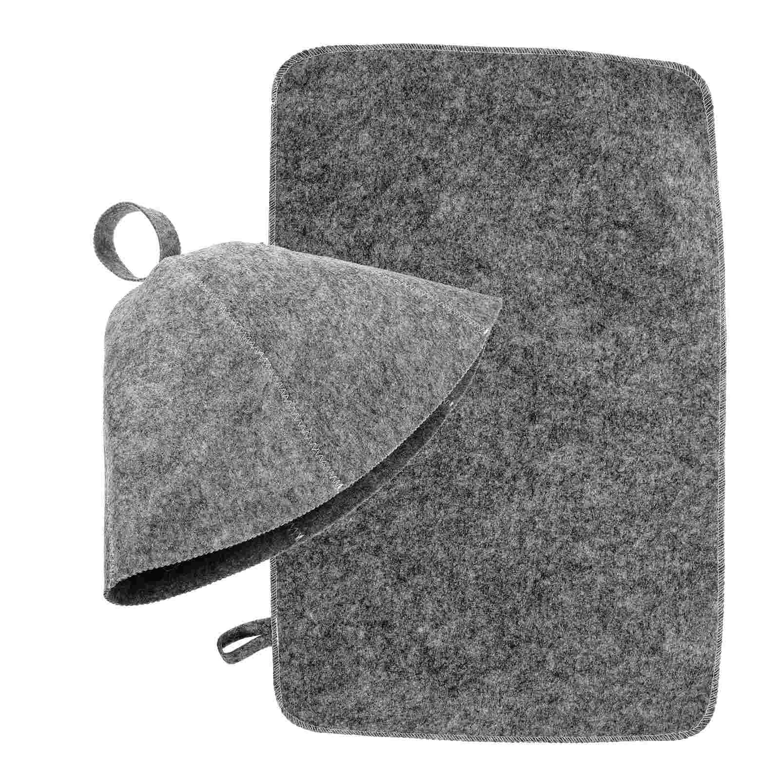 Large Shower Cap Felt Sauna Hat Men Hats Comfortable Caps Thicken Satin Lined Grey Cloth Supply