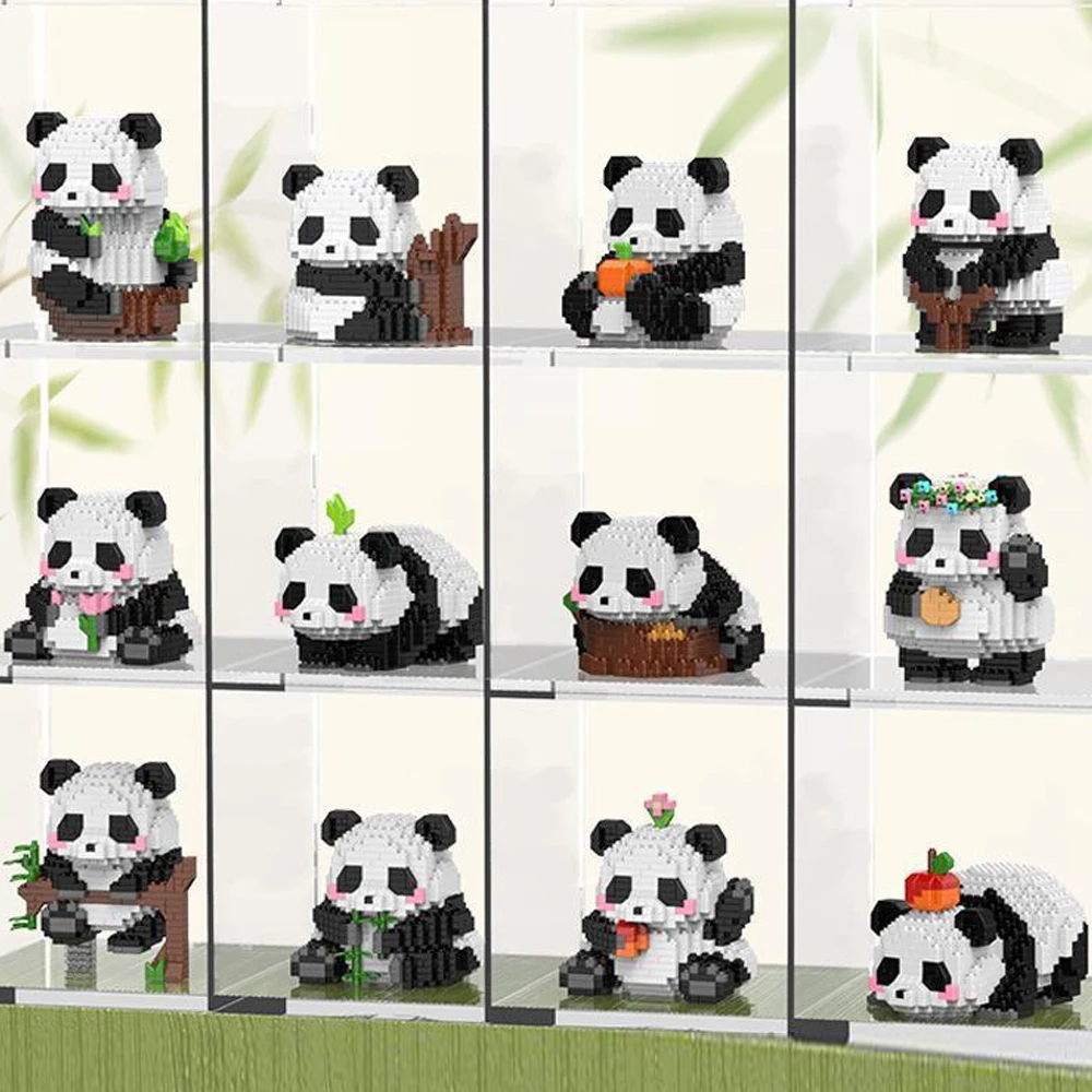 Migne Mini Animal Panda Bâtiments de construction Boy Toy Kawaii Diy peut assembler des animaux modèles Toys Girl Brick Brick Birthday Christmas Gift