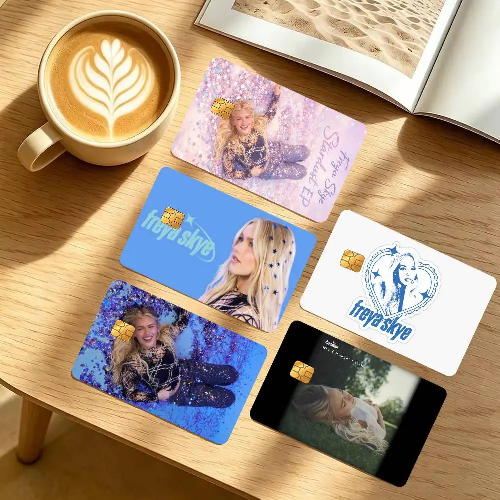 English singer Freya S-Skye   100% Hot Sale Amine Credit Debit Bank Card Bus Card Film Skin Sticker 1 set of 4 pcs