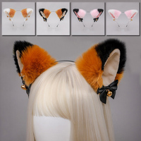 Anime Cat Fox Fur Ear Hair Hoops Cute Hairband Night Party Club Cosplay Hair Clip Girls Ear Hair Band Lolita Hair Accessories