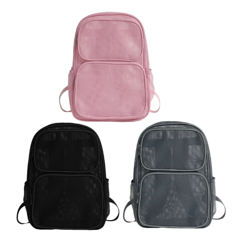 Practical Mesh Backpack for School Travel Outdoor Activity Casual Large Daypack Dropship