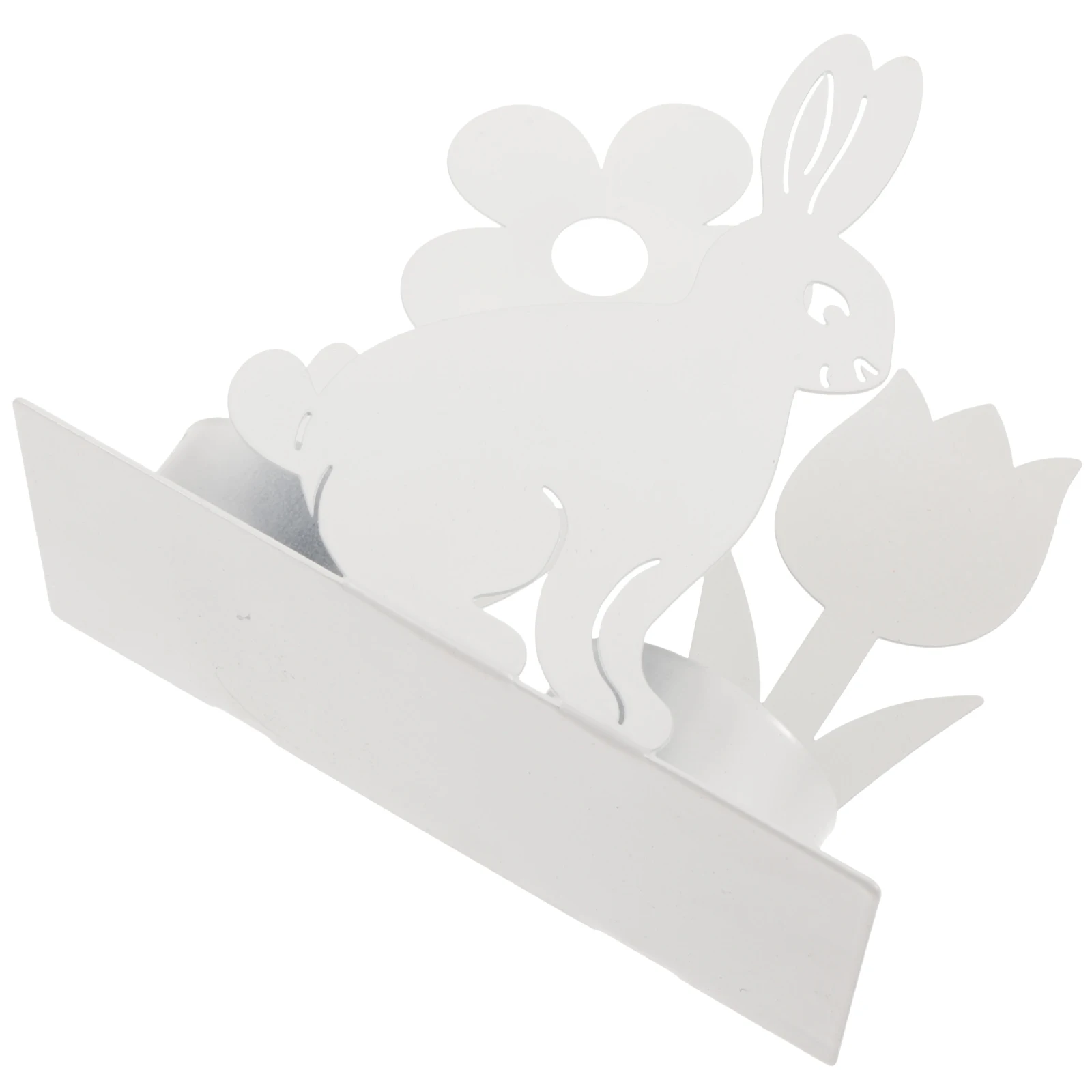 

Rabbit Easter Holder Tinplate Intricate Design Romantic Desktop Stand Flower Ornament Desktop Ornament