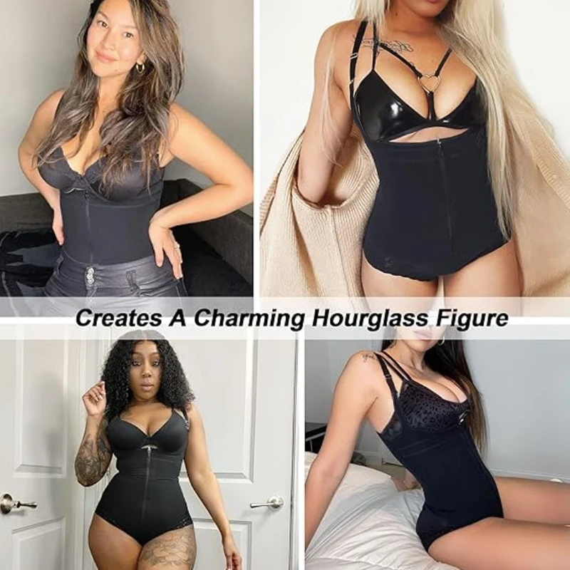 GUUDIA Bodysuits Fajas Shapewear Tummy Control Hooks Zipper Firm Control Colombianas Faja Under Bust Body Shaper Butt Lifting