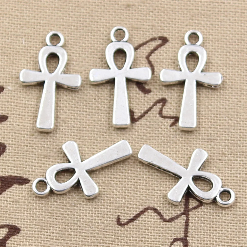 15pcs Charms Egyptian Ankh Life Symbol Cross 22x13mm Antique Making Pendant fit,Vintage Tibetan,DIY Handmade Jewelry