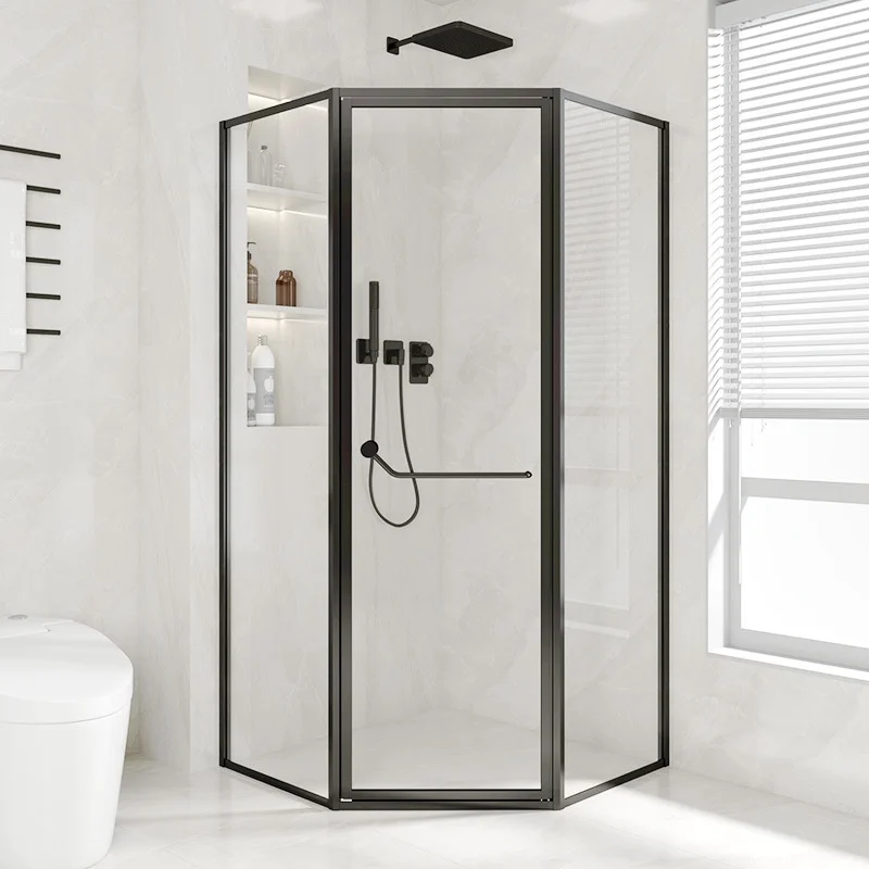 

Customizable Narrow Diamond-Shaped Shower Room Dry Wet Separation with Tempered Glass Door Partition for Hotel Bathrooms