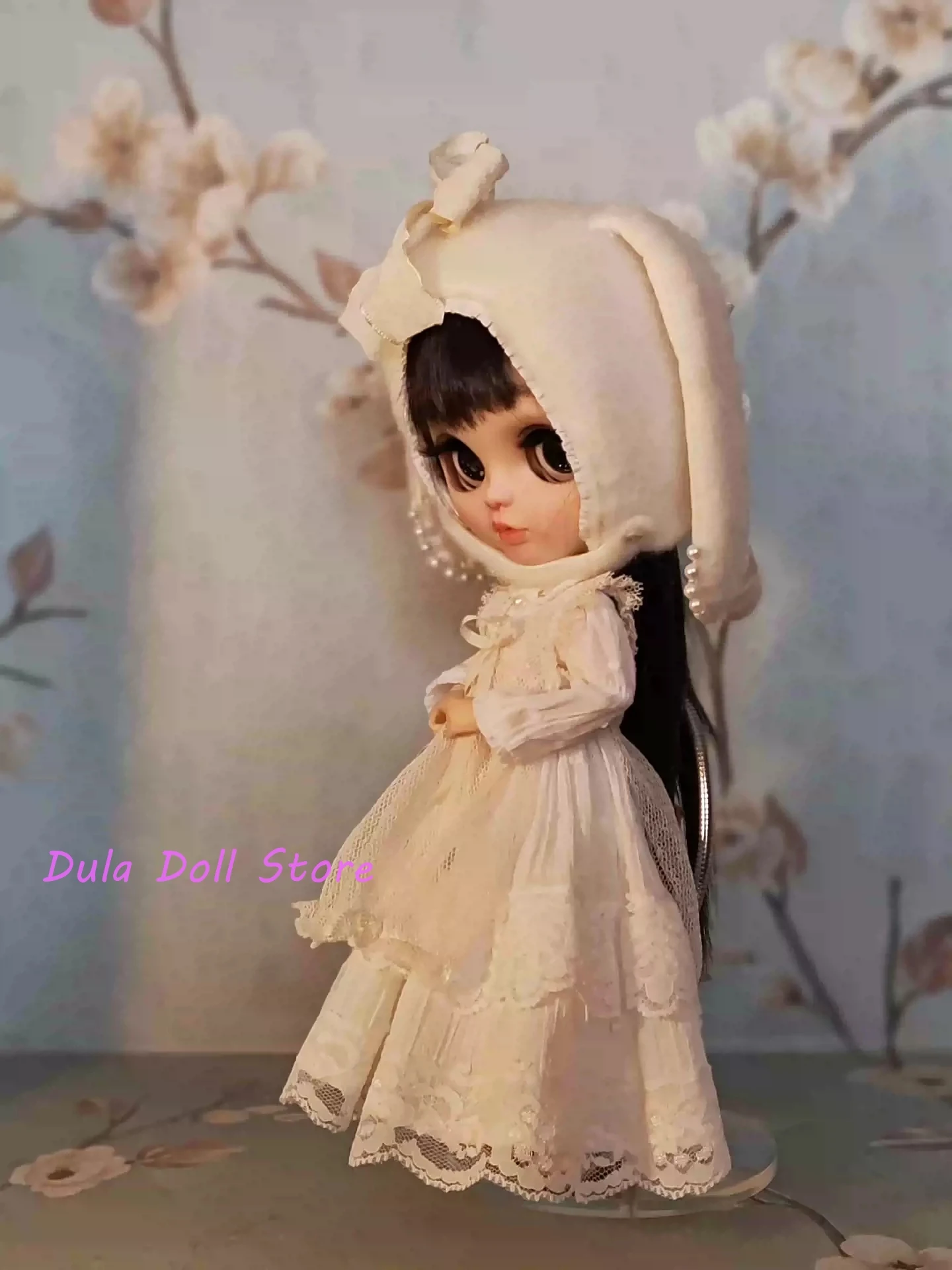 Dula Doll Clothes Dress White plush lop rabbit set Blythe ob24 ob22 Azone Licca ICY JerryB 1/6 Bjd Doll Accessories