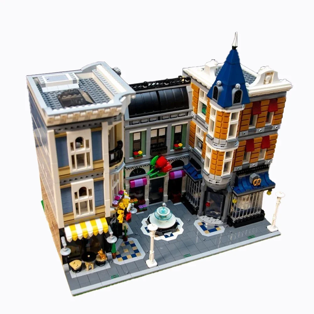

Street View Police Station Building Blocks House Model Cafe Corner BookShop FireBrigade Assembly Sets Educational Toys For Gifts