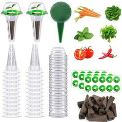 Seed Pod Kit Reusable Hydroponic Pods Kit Indoor Plant Pod Kit with Lightproof Stickers Plant Baskets Clear Garden Accessories